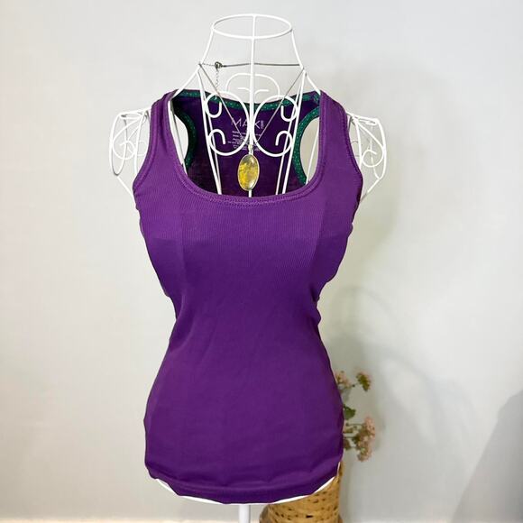 Cute vintage y2k purple tight tank top - Picture 2 of 5